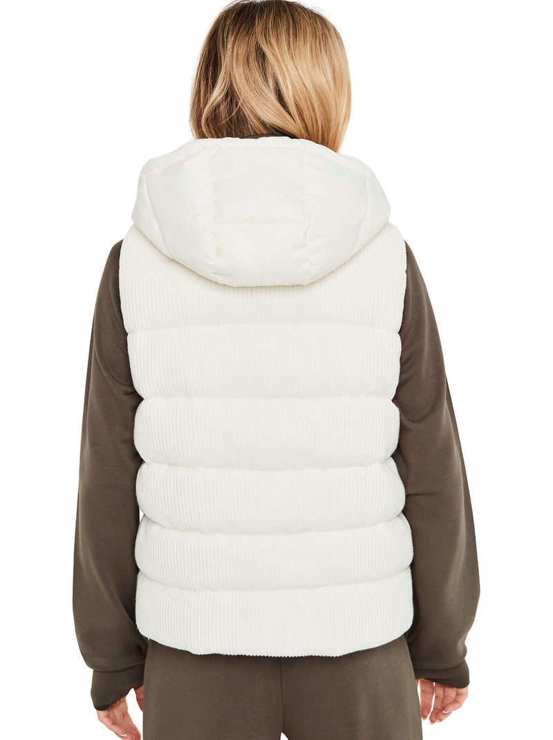 Gilet matelassé sans manches à capuche pc2 Ecru - Kiabi