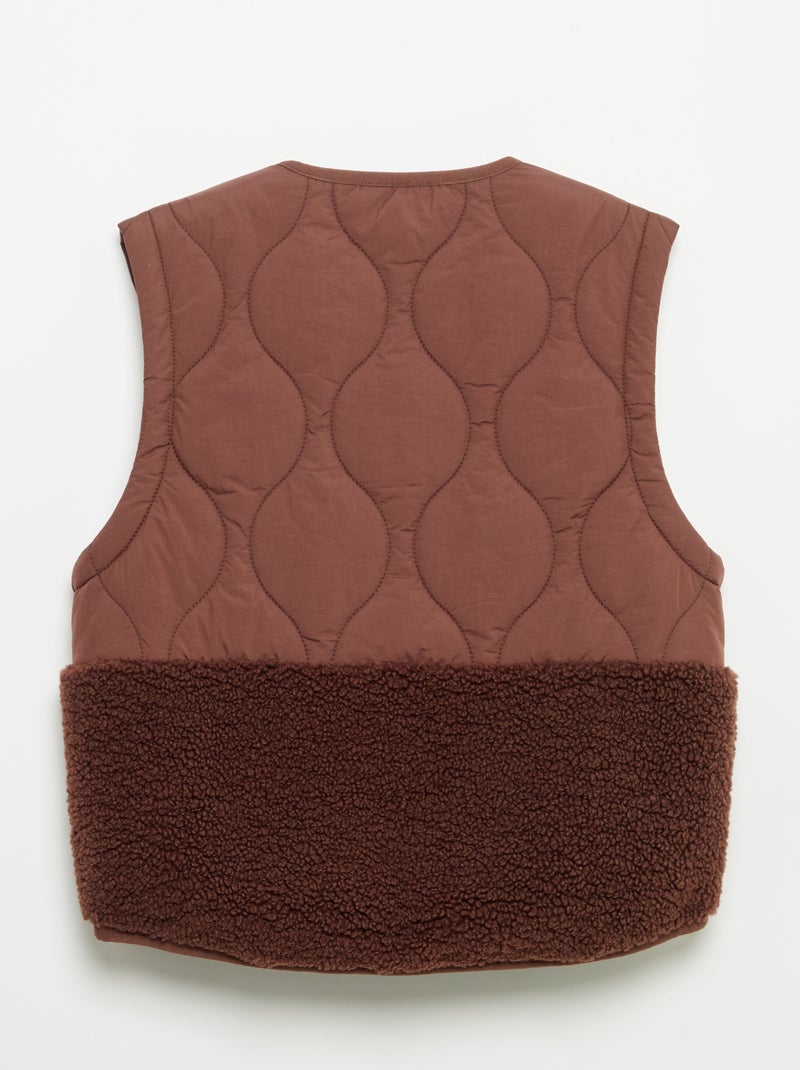 Gilet matelassé sans manches Marron - Kiabi