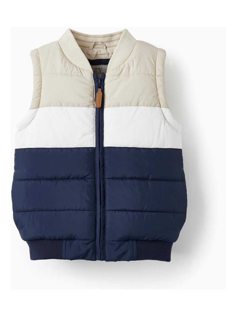 Gilet matelassé tricolore pour garçon FLYING BIRDS Bleu foncé - Kiabi