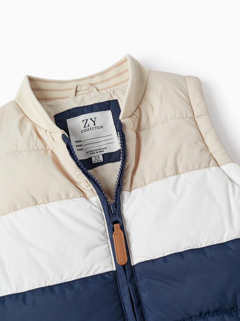 Gilet matelassé tricolore pour garçon FLYING BIRDS Bleu foncé - Kiabi