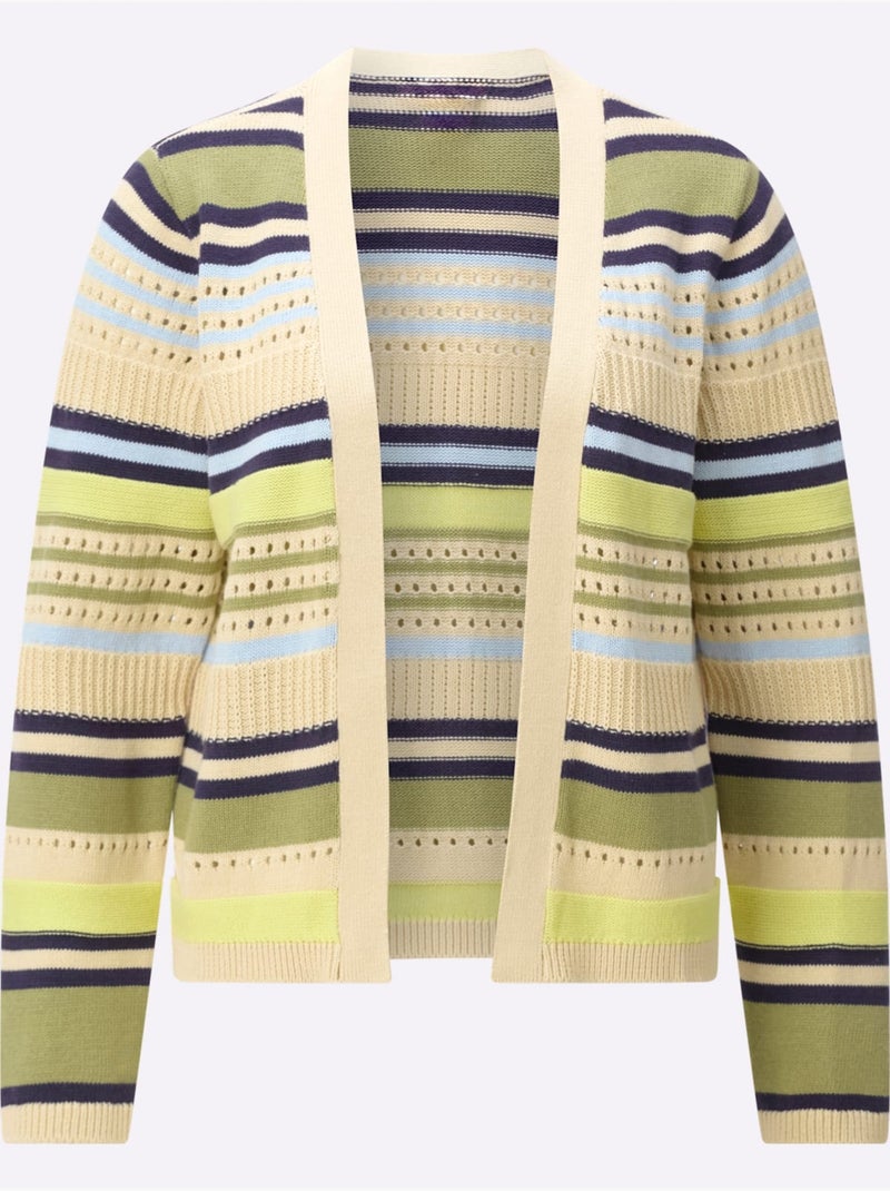 Gilet Mélange De Motifs Tendance - Taille Standard - Witt Beige/Vert - Kiabi