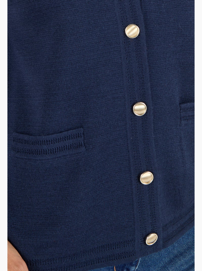 Gilet mélange laine - Damart Bleu marine - Kiabi