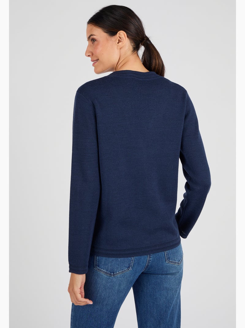 Gilet mélange laine - Damart Bleu marine - Kiabi