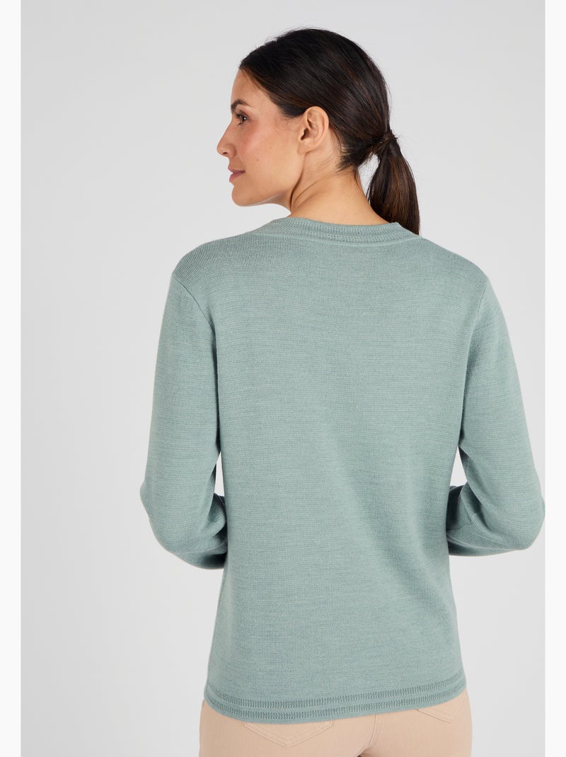 Gilet mélange laine - Damart Vert Sauge - Kiabi