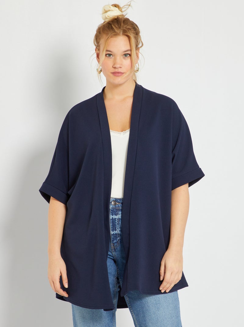 Gilet mi-long bleu marine - Kiabi