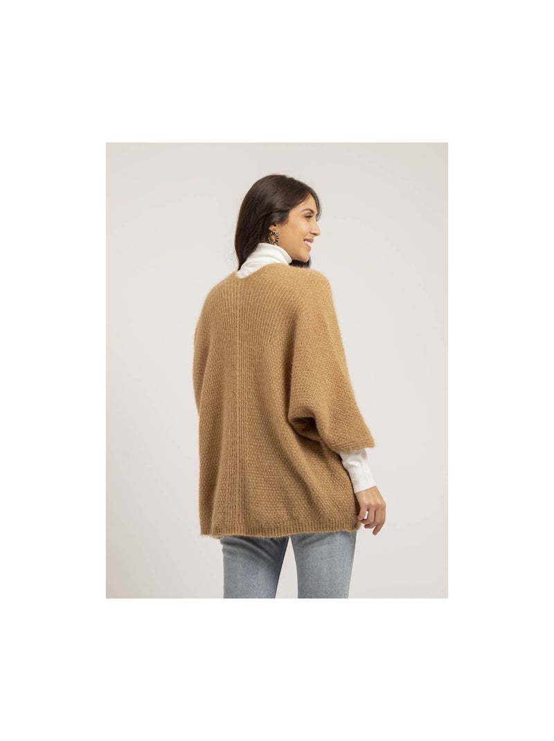 Gilet mi-long ouvert KARLENE Beige - Kiabi