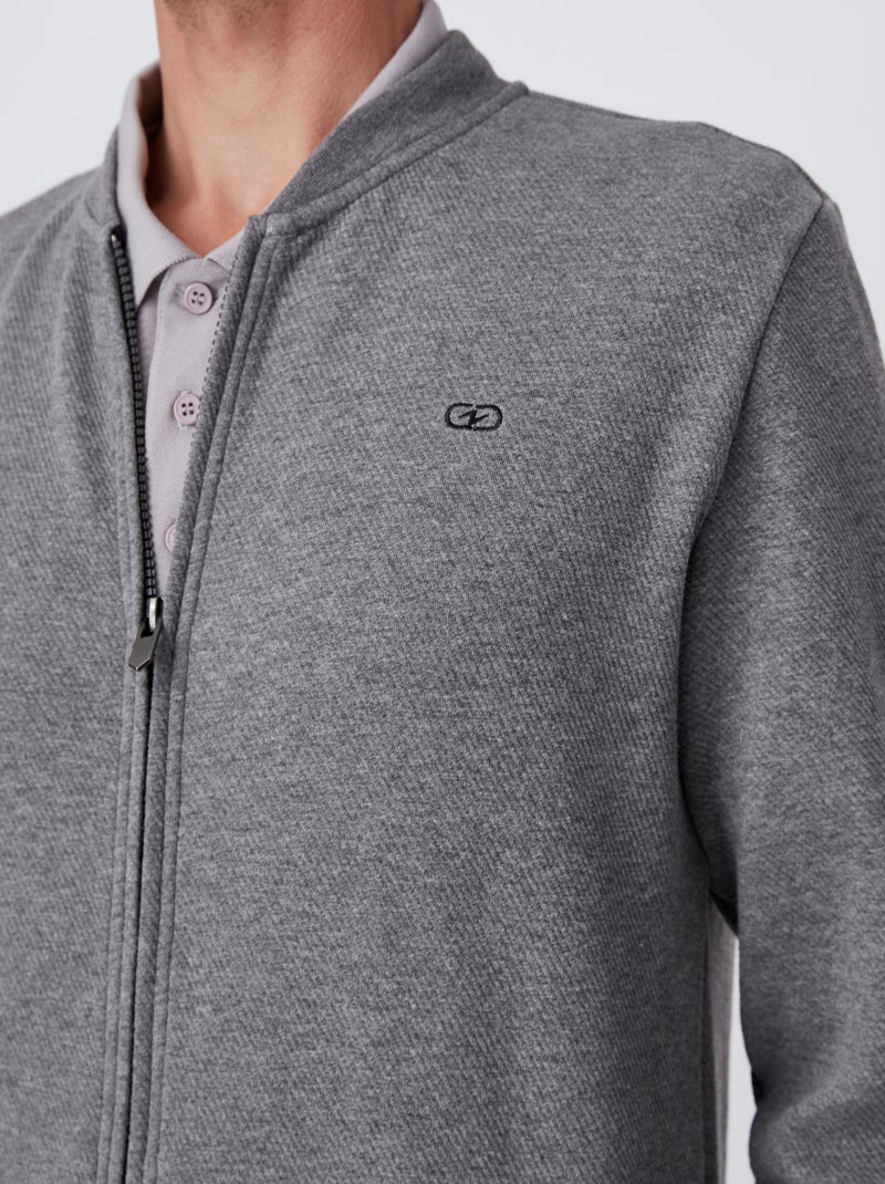 Gilet molleton zippé - Damart Gris - Kiabi