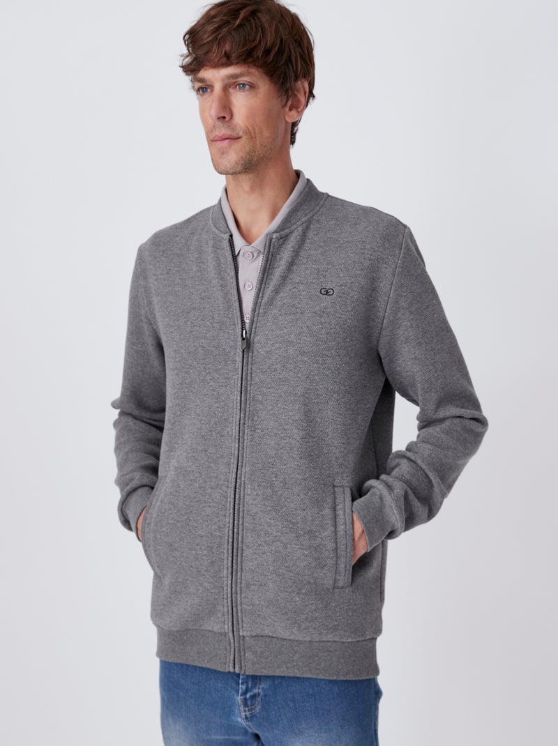 Gilet molleton zippé - Damart Gris - Kiabi