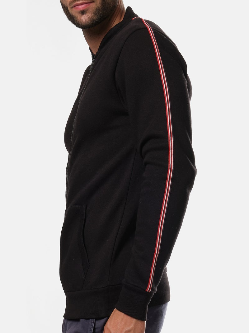 Gilet molleton zippé Noir - Kiabi