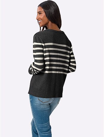 Gilet Motif à Rayures Exclusif - Taille Standard - Helline