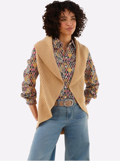 Gilet motif ajouré intégral - taille standard - helline - Kiabi Gilet motif ajouré intégral - taille standard - helline - Kiabi
