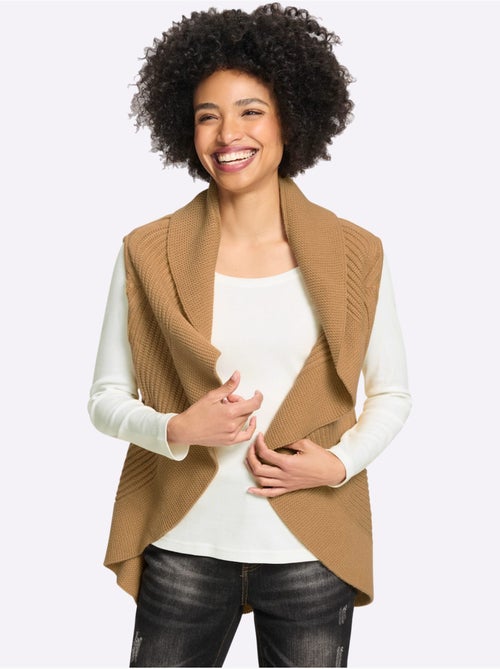Gilet motif ajouré intégral - taille standard - helline - Kiabi Gilet motif ajouré intégral - taille standard - helline - Kiabi