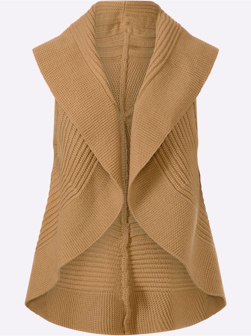Gilet motif ajouré intégral - taille standard - helline Doré - Kiabi