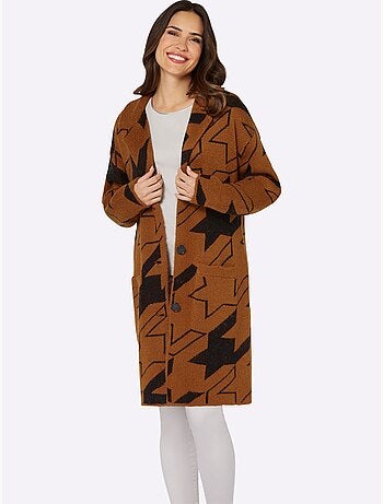 Gilet Motif Pied-de-poule - Taille Standard - Moda Vilona