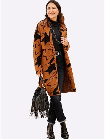 Gilet Motif Pied-de-poule - Taille Standard - Moda Vilona