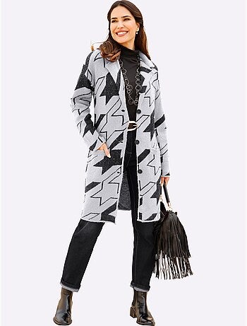 Gilet Motif Pied-de-poule - Taille Standard - Moda Vilona