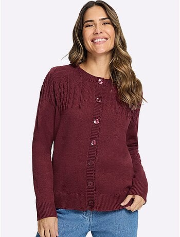 Gilet Motif Torsadé Devant Et Aux Manches - Taille Standard - Moda Vilona