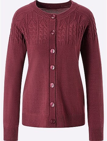 Gilet Motif Torsadé Devant Et Aux Manches - Taille Standard - Moda Vilona