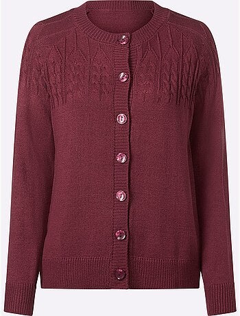 Gilet Motif Torsadé Devant Et Aux Manches - Taille Standard - Moda Vilona