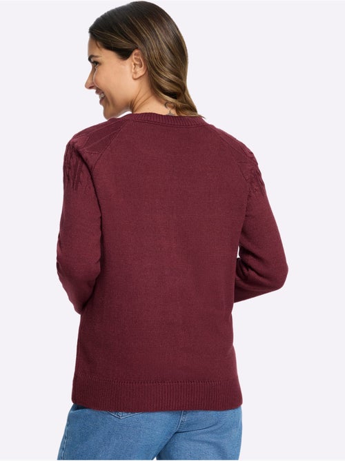 Gilet Motif Torsadé Devant Et Aux Manches - Taille Standard - Moda Vilona - Kiabi