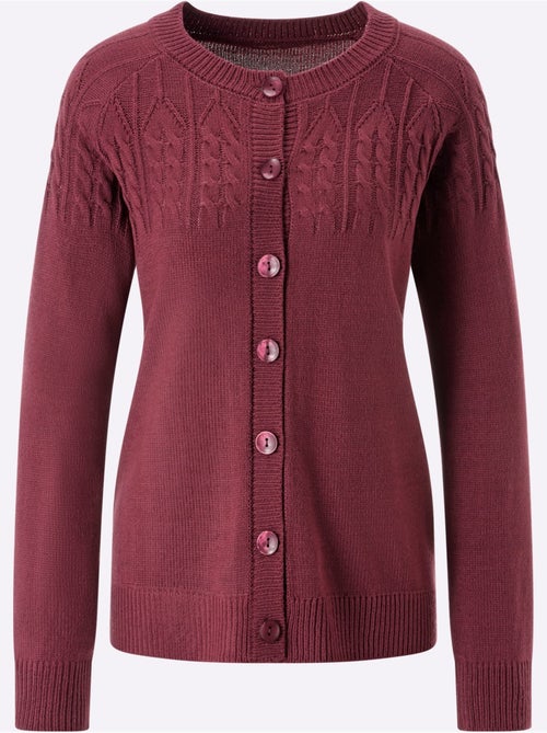 Gilet Motif Torsadé Devant Et Aux Manches - Taille Standard - Moda Vilona - Kiabi