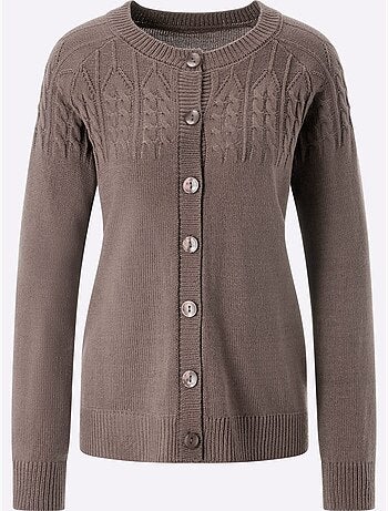 Gilet Motif Torsadé Devant Et Aux Manches - Taille Standard - Moda Vilona