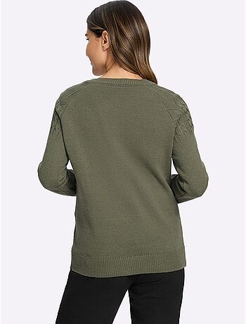 Gilet Motif Torsadé Devant Et Aux Manches - Taille Standard - Moda Vilona