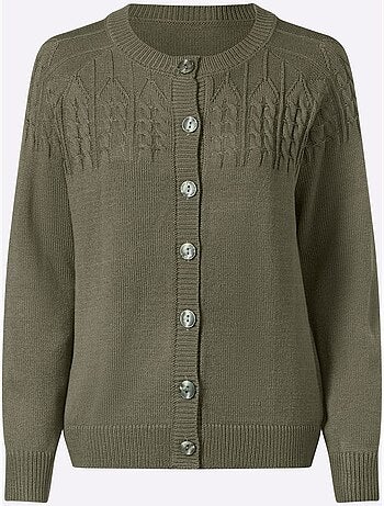 Gilet Motif Torsadé Devant Et Aux Manches - Taille Standard - Moda Vilona