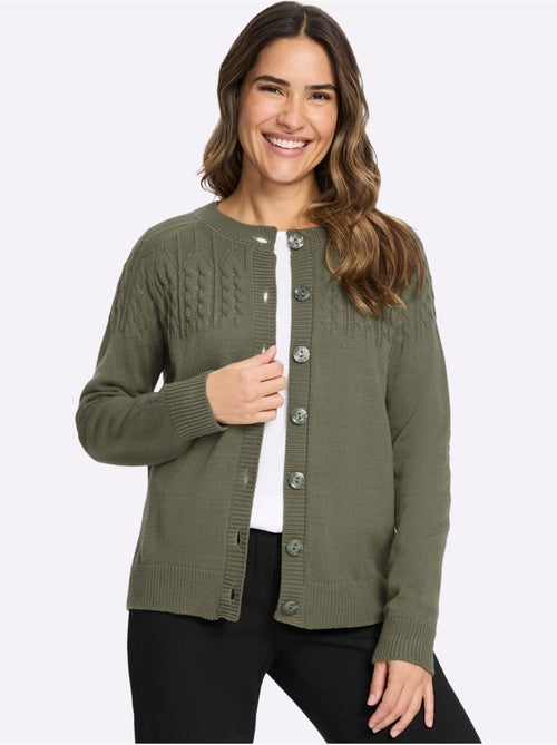 Gilet Motif Torsadé Devant Et Aux Manches - Taille Standard - Moda Vilona - Kiabi