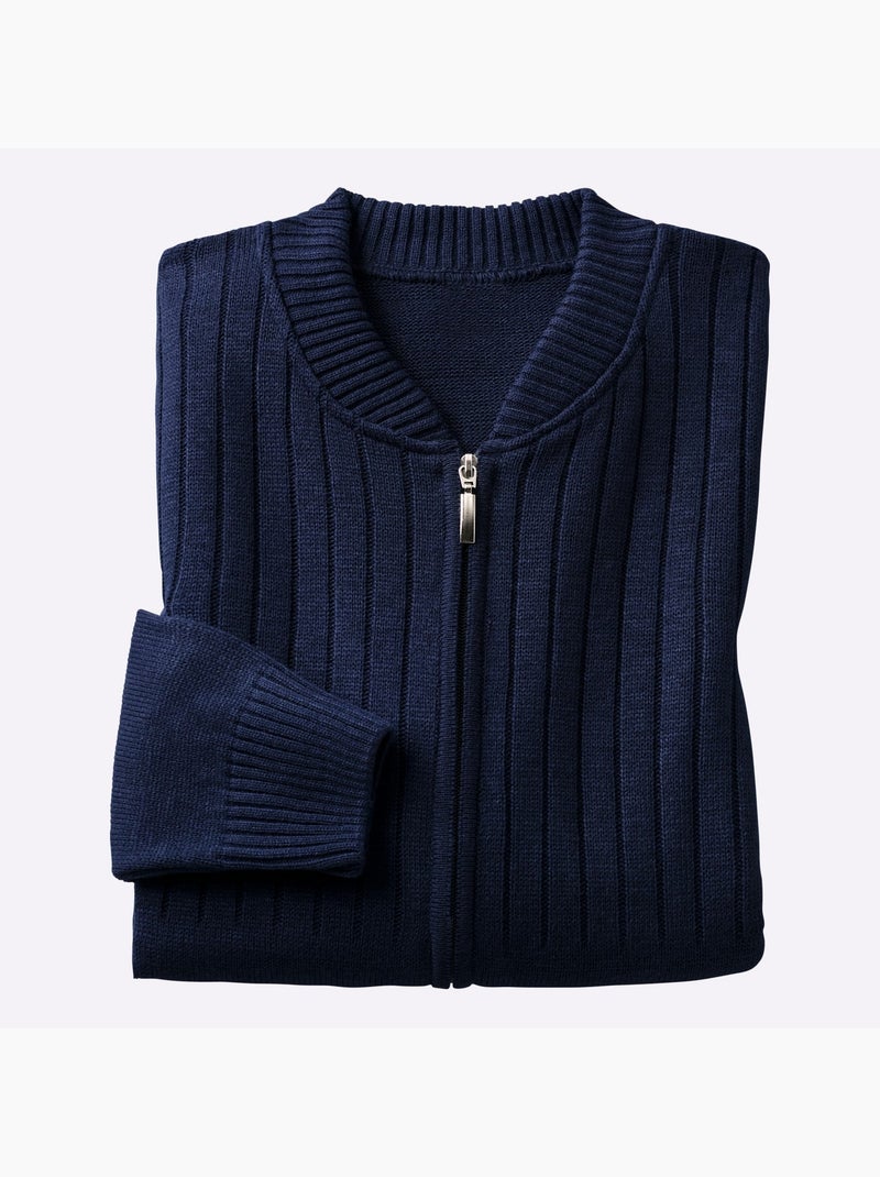 Gilet motif tricoté délicat - taille standard - moda vilona Bleu marine - Kiabi