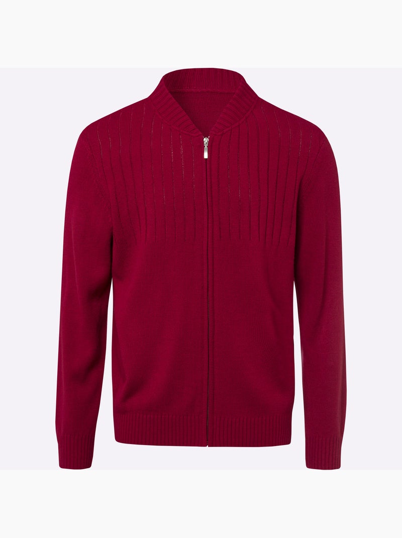 Gilet motif tricoté délicat - taille standard - moda vilona Rouge foncé - Kiabi