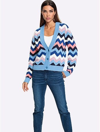 Gilet Motif Zigzag Tendance - Taille Standard - Helline