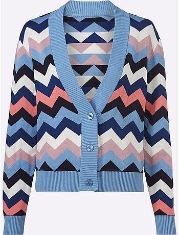 Gilet Motif Zigzag Tendance - Taille Standard - Helline