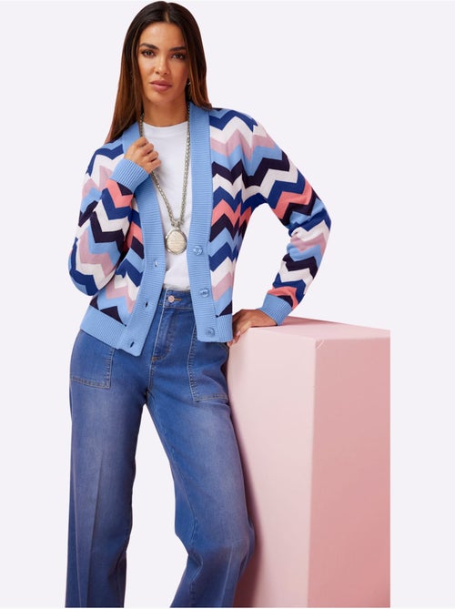 Gilet Motif Zigzag Tendance - Taille Standard - Helline - Kiabi