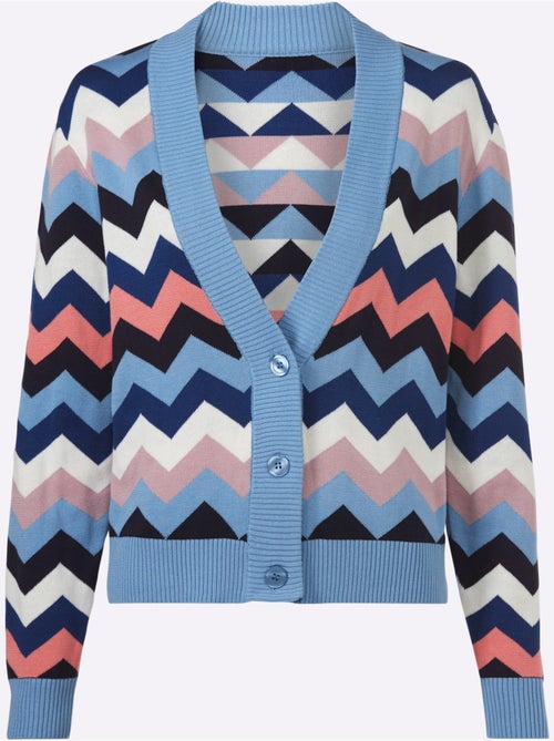 Gilet Motif Zigzag Tendance - Taille Standard - Helline - Kiabi
