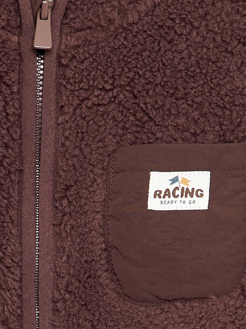 Gilet moutonné à manches longues Marron - Kiabi