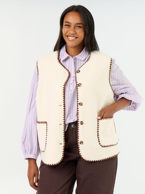 Gilet moutonné sans manches - Kiabi