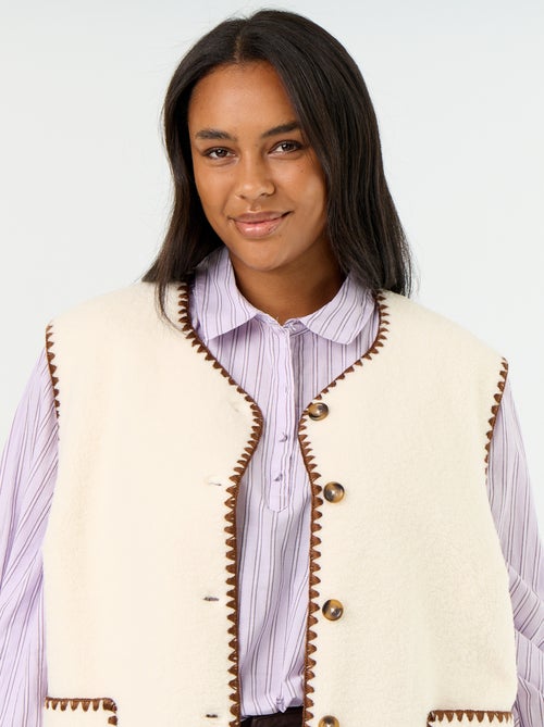 Gilet moutonné sans manches - Kiabi
