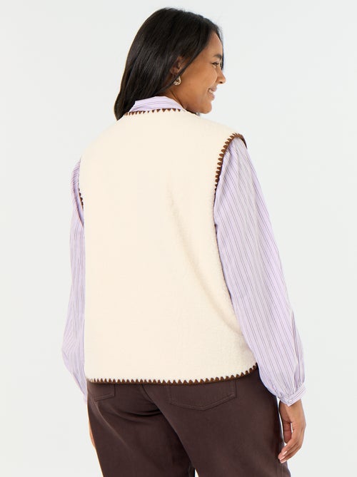 Gilet moutonné sans manches - Kiabi