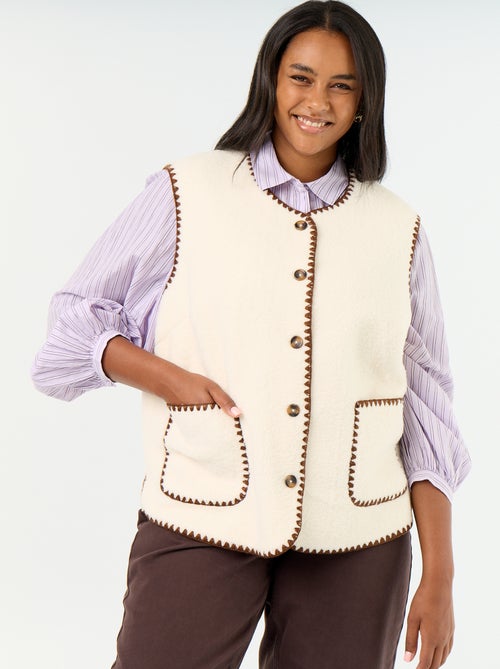 Gilet moutonné sans manches - Kiabi