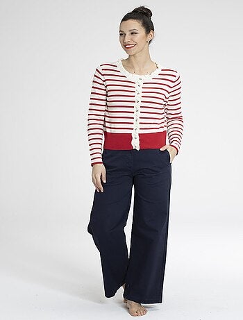 Gilet OCEAN Rouge Gilets col rond