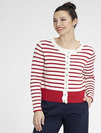 Gilet OCEAN Rouge Gilets col rond