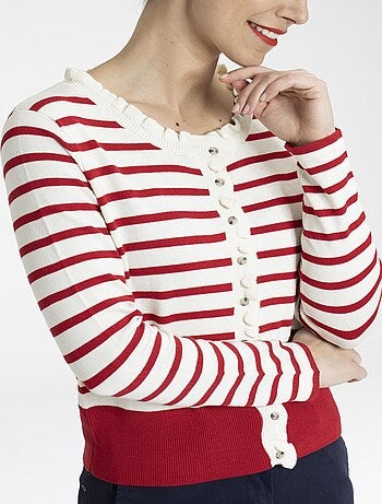 Gilet OCEAN Rouge Gilets col rond