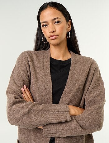 Gilet ouvert uni avec 2 poches plaquées