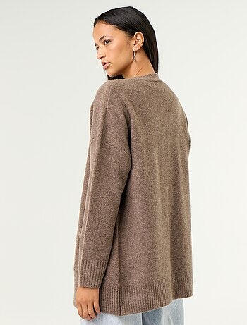 Gilet ouvert uni avec 2 poches plaquées