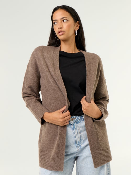 Gilet ouvert uni avec 2 poches plaquées - Kiabi