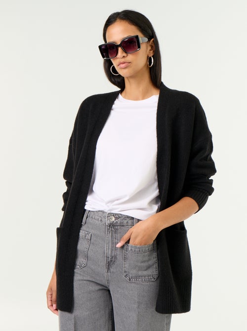 Gilet ouvert uni avec 2 poches plaquées - Kiabi