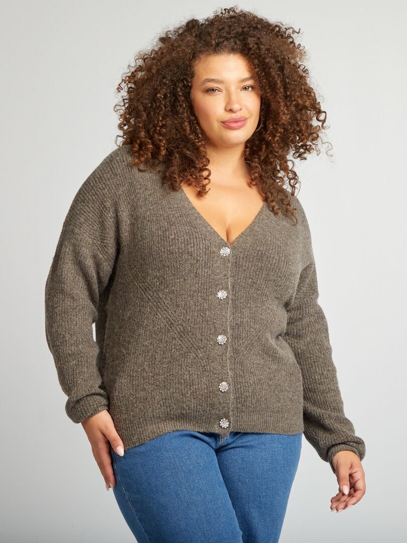 Gilet oversize avec ouverture boutonnée Marron Kiabi 25.00€