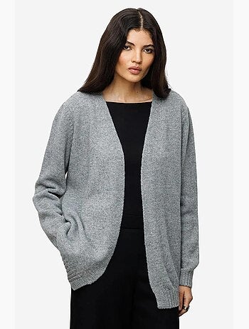Gilet oversize en maille côtelée à col en v mixray