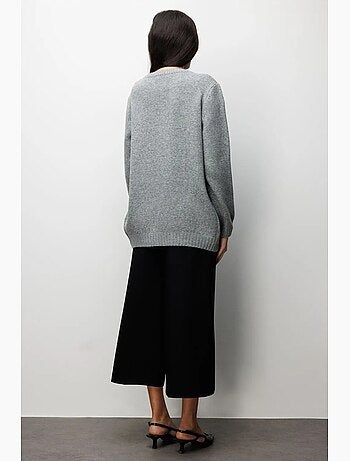 Gilet oversize en maille côtelée à col en v mixray